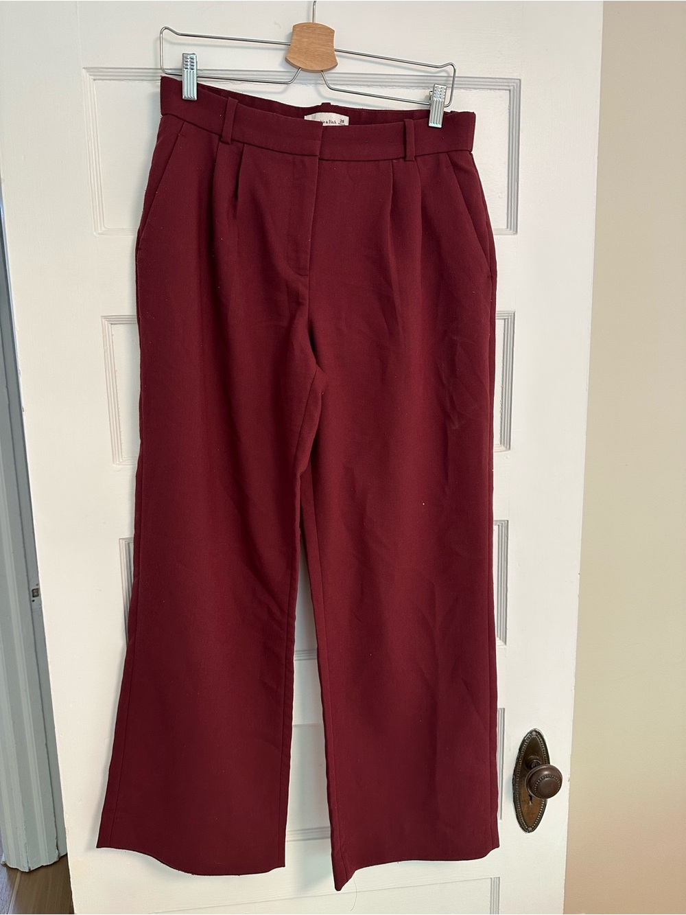 Abercrombie & Fitch Wide-Leg Pants in Deep Wine